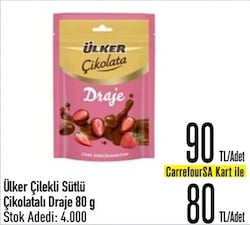 Ülker Çilekli Sütlü Çikolatalı Draje 80 gr