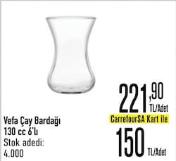 Vefa Çay Bardağı 130 cc 6'lı