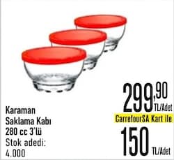 Paşabahçe Karaman 53523 Kapaklı 3'lü Cam Saklama Kabı
