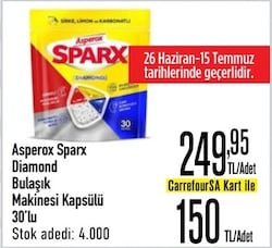 Asperox Sparx Bulaşık Makinesi Tableti 30'lu