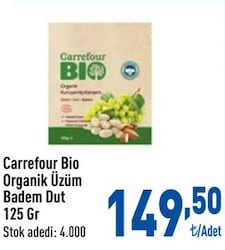 Carrefour Bio Organik 125 gr Üzüm Badem Dut