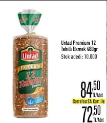 Untad Premium 480 gr 12 Tahıllı Ekmek