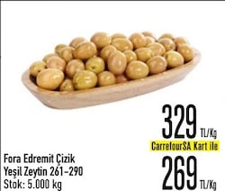 Fora Edremit Doğal Çizik Yeşil Zeytin (261-290)