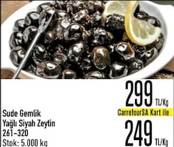 Sude Gemlik Yağlı Siyah Zeytin 261- 320 Kg