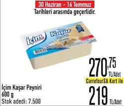 İçim Taze Kaşar Peyniri 600 gr