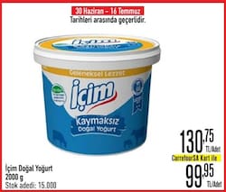 İçim Doğal Kaymaksız Yoğurt 2 kg