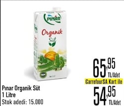 Pınar Organik Süt 1 lt