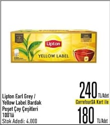Lipton Yellow Label 2 gr 100'lü Bardak Poşet Çay