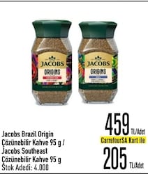 Jacobs Origin Brazil Granül Kahve 95 gr