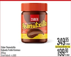 Züber Peanutzilla Kakaolu Fıstık Kreması 315 gr