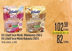 Eti Lifalif İnce Öğütülmüş Fındıklı Kakao Çekirdekli ve Kakaolu Müsli 250 gr