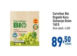 Carrefour Bio Organik 160 gr Kuru Sultaniye Üzüm
