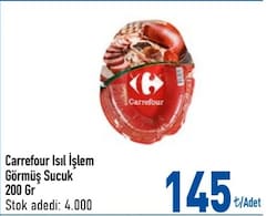 Carrefour 200 gr Isıl İşlem Görmüş Sucuk