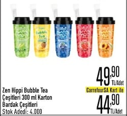 Zen Hippi Bubble Tea Çeşitleri 300 ml Karton Bardak Çeşitleri