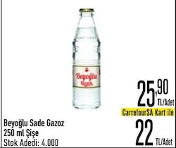 Beyoğlu Klasik Karışık Meyve Aromalı 250 ml Şişe Gazlı İçecek