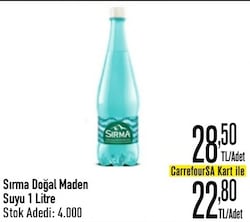 Sırma Doğal Maden Suyu 1 lt Pet