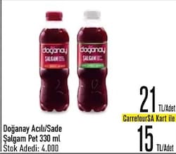 Doğanay 330 ml Cam Acısız Şalgam Suyu