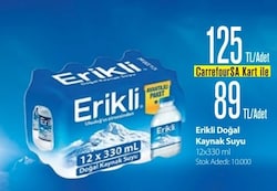 Erikli Dogal Kaynak Suyu 330 Ml X 12 Adet