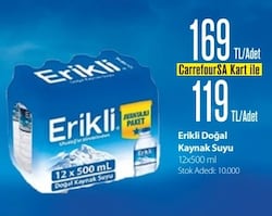 Erikli 0.5 lt 12'li Paket Su