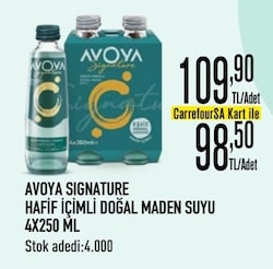 Avoya Signature Hafif İçimli Doğal Maden Suyu 4x250 ml