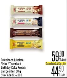 Proteinocn Muz Aromalı High Protein Bar 50 g