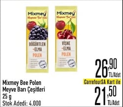 Mixmey Bee Elma Vişne 25 gr Polen Meyve Barı