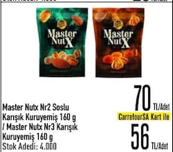 Master Nut X NR2 160 gr Karışık Kuruyemiş