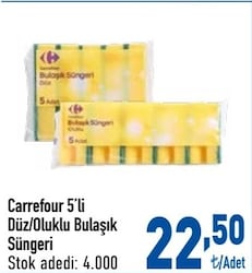 Carrefour 5'li Düz Bulaşık Süngeri