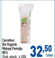Carrefour Bio Organik 80'li Makyaj Pamuğu