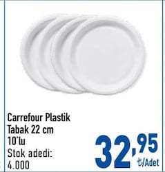 Carrefour Kullan At Tabak 22 cm 10'lu