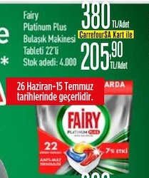 Fairy Platinum Plus Bulaşık Makinesi Tableti 22'li