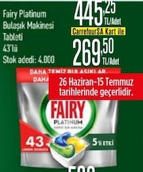 Fairy Platinum Bulaşık Makinesi Tableti 43'lü