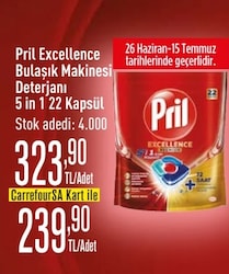 Pril Excellence Premium 5'i 1 Arada Bulaşık Makinesi Tableti 22'li