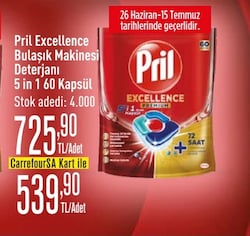 Pril Excellence Premium 5'i 1 Arada Bulaşık Makinesi Tableti 60'lı