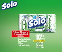 Solo Bambu Katkılı 16'lı Tuvalet Kağıdı