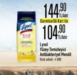 Lysol 72 Adet Yüzey Temizleyici Antibakteriyel Mendil