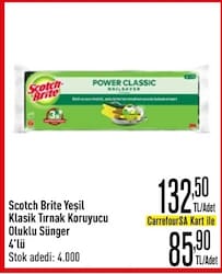 Scotch-Brite Klasik 4'lü Yeşil Tırnak Koruyuculu Sünger