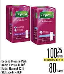 Depend Normal 12'li Mesane Pedi