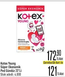 Kotex Young Gündüz 22'li Hijyenik Ped