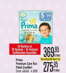 Prima Premium Care 5 Numara Junior 19'lu Bebek Bezi