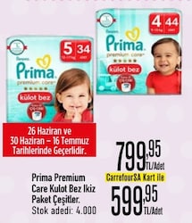 Prima Premium Care 5 Numara Junior 34'lü Külot Bez