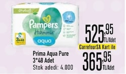 Prima Pampers Harmonie Aqua 48 Yaprak 3'lü Paket Islak Mendil
