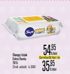 Sleepy Extra 70 Yaprak Islak Bebek Havlusu