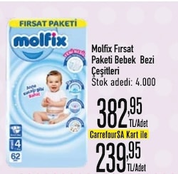Molfix 4 Numara Maxi 62'li Bebek Bezi