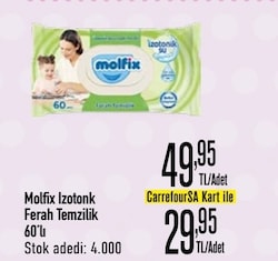 Molfix İzotonik Sulu Ferah Temizlik 60 Yaprak Islak Mendil