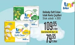 Uni Baby Soft Clean Sensitive Organik Pamuk Özlü 52 Yaprak 3'lü Paket Islak Mendil