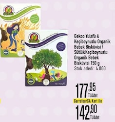 Gekoo Yulaflı Keçiboynuzlu Organik Vegan Bebek Bisküvisi 150 gr