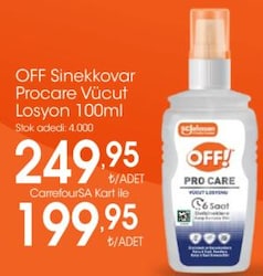 Off Sinekkovar Procare Vücut Losyon 100 ml