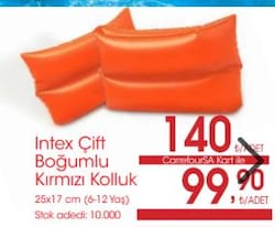 Intex Çift Boğumlu Kırmızı Kolluk 25x17 cm 6-12 Yaş