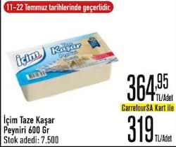 İçim Taze Kaşar Peyniri 600 gr